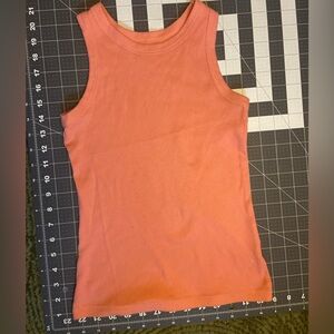 Girls Coral Ribbed Tank Top
